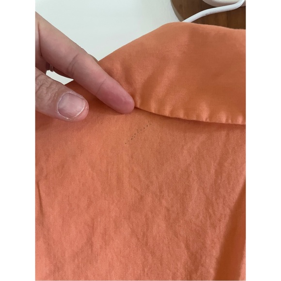 Vintage Peach Peter Pan Collar Button up Blouse 3/4 Sleeves Size M - Picture 7 of 8